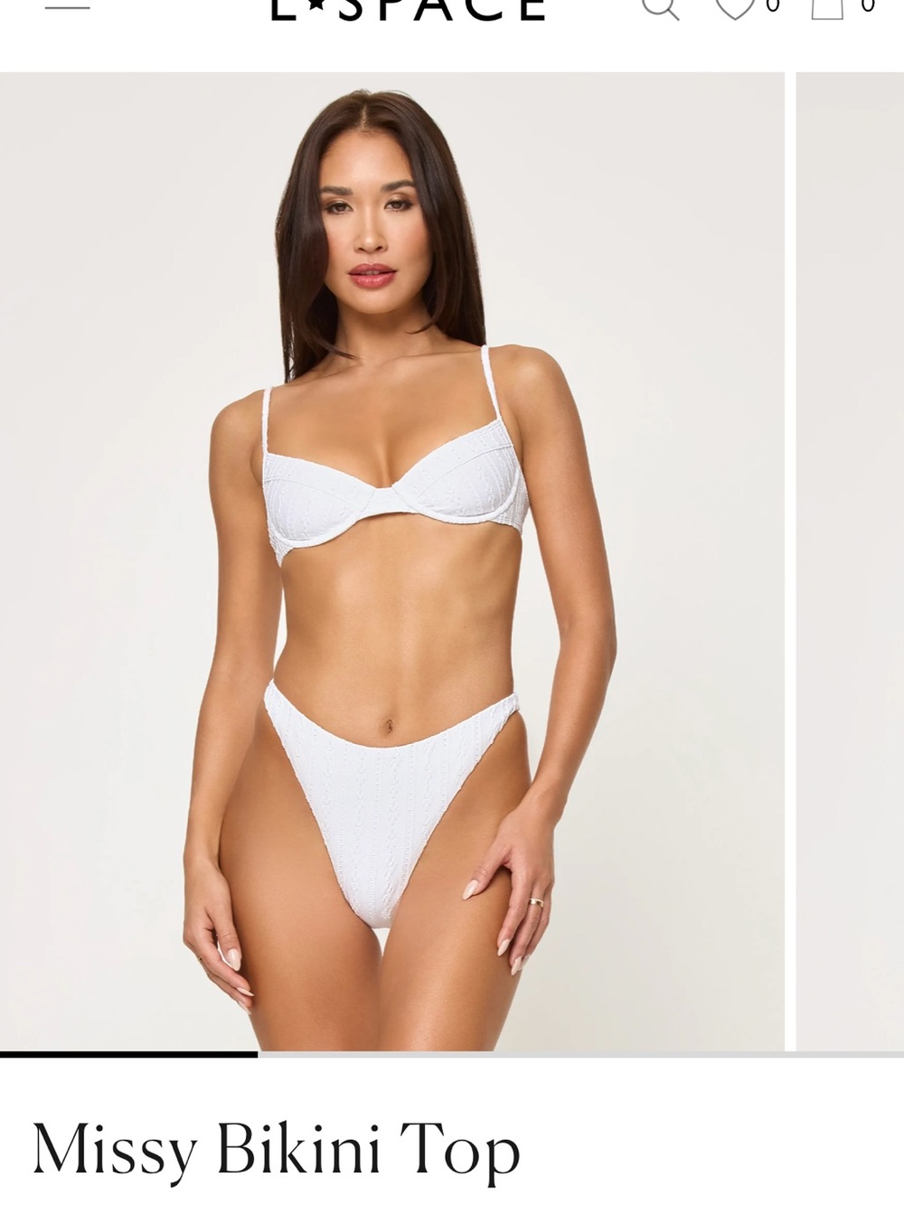 l*space White eyelet Underwire Bikini Set - missy top M & Leilani bottom S - NWT